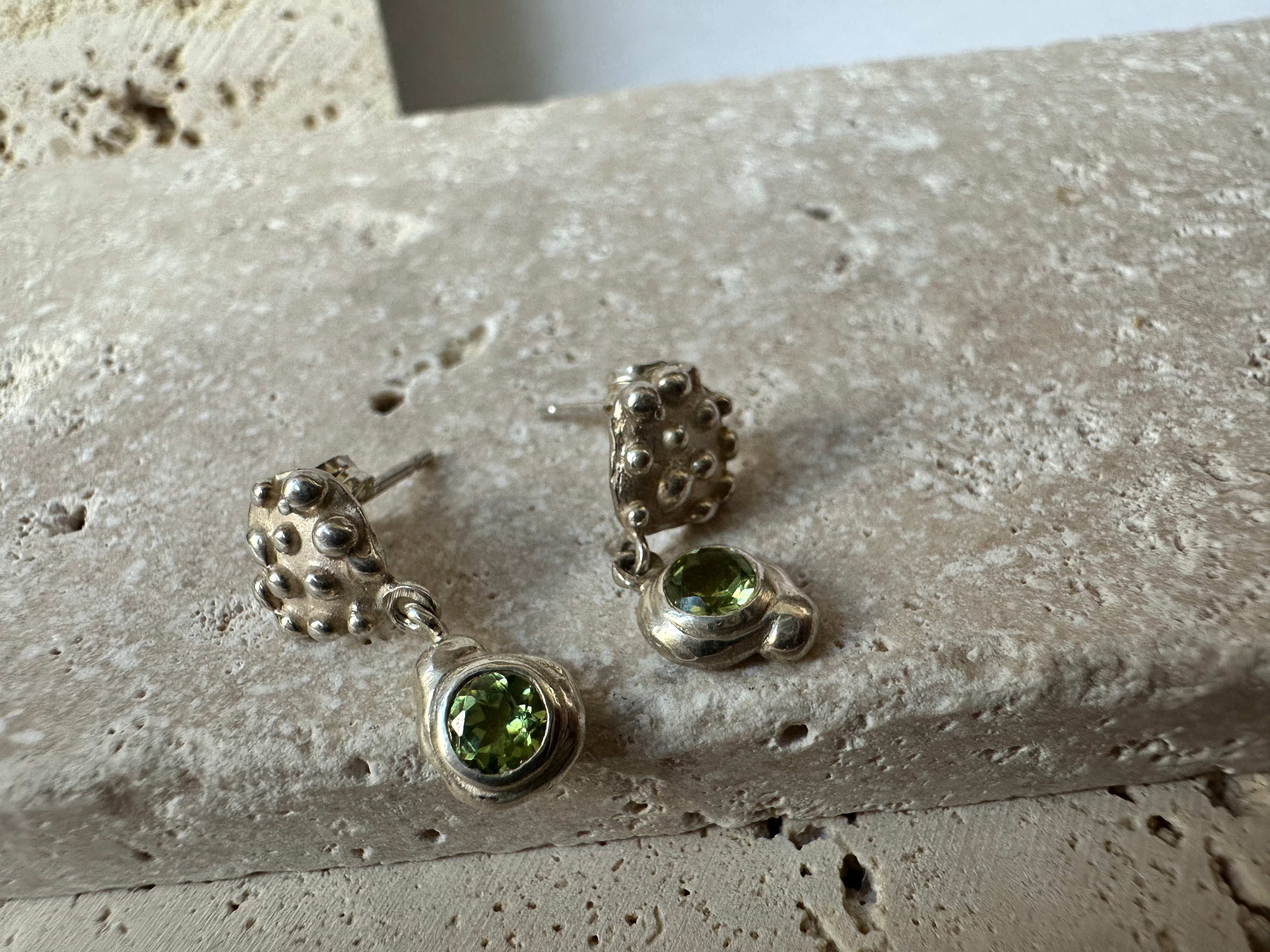 Speckle Peridot Earring Set