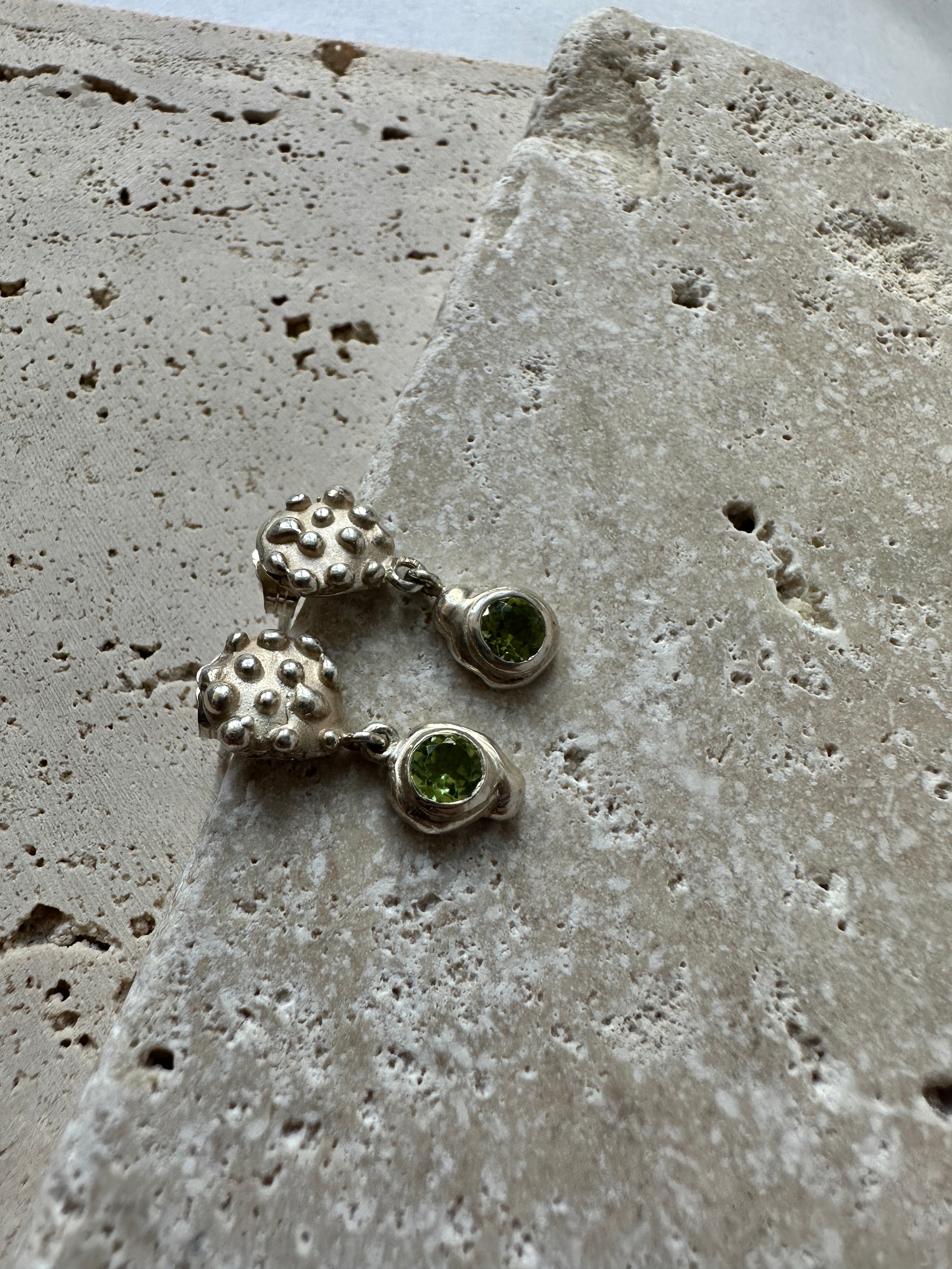 Speckle Peridot Earring Set