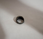 Oxidized Silver Speckle Ring