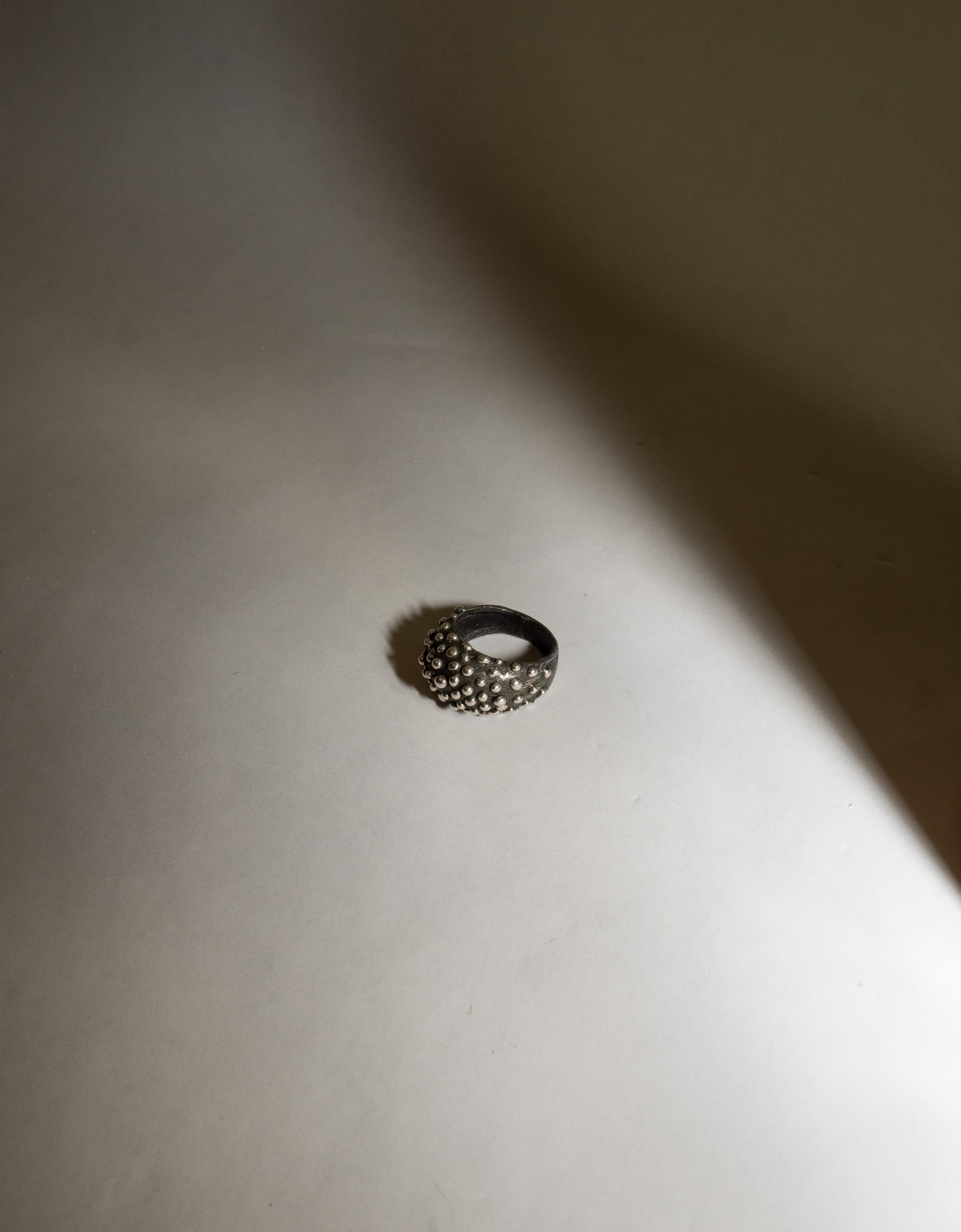 Oxidized Silver Speckle Ring