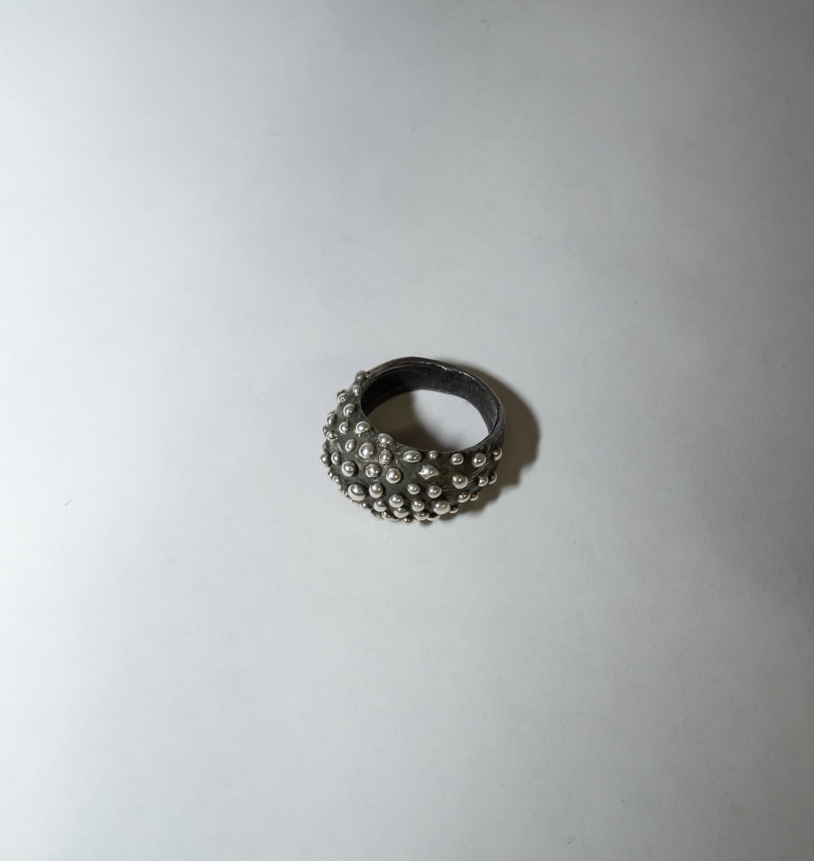 Oxidized Silver Speckle Ring