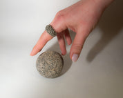 Oxidized Silver Speckle Ring