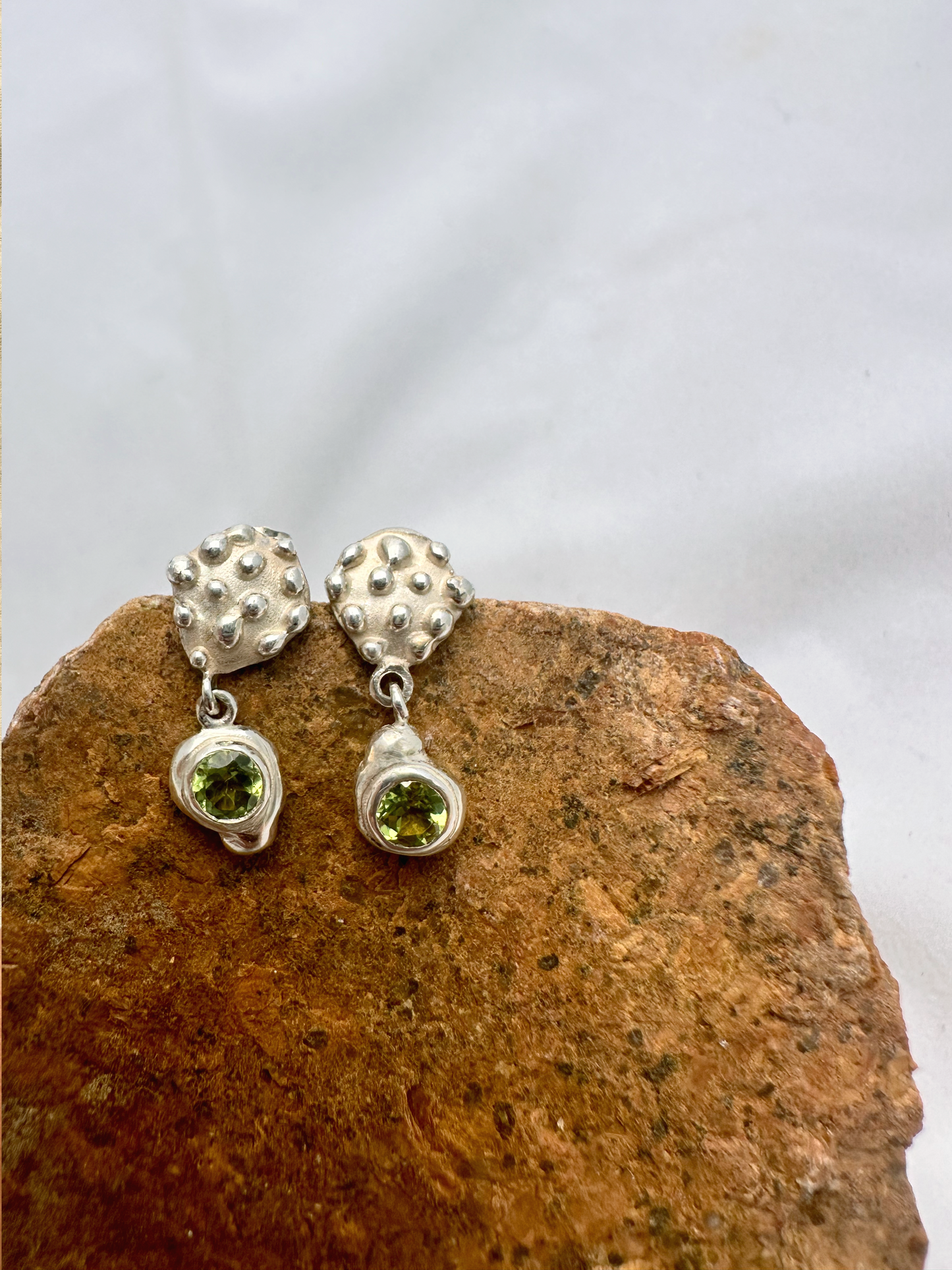 Speckle Peridot Earring Set