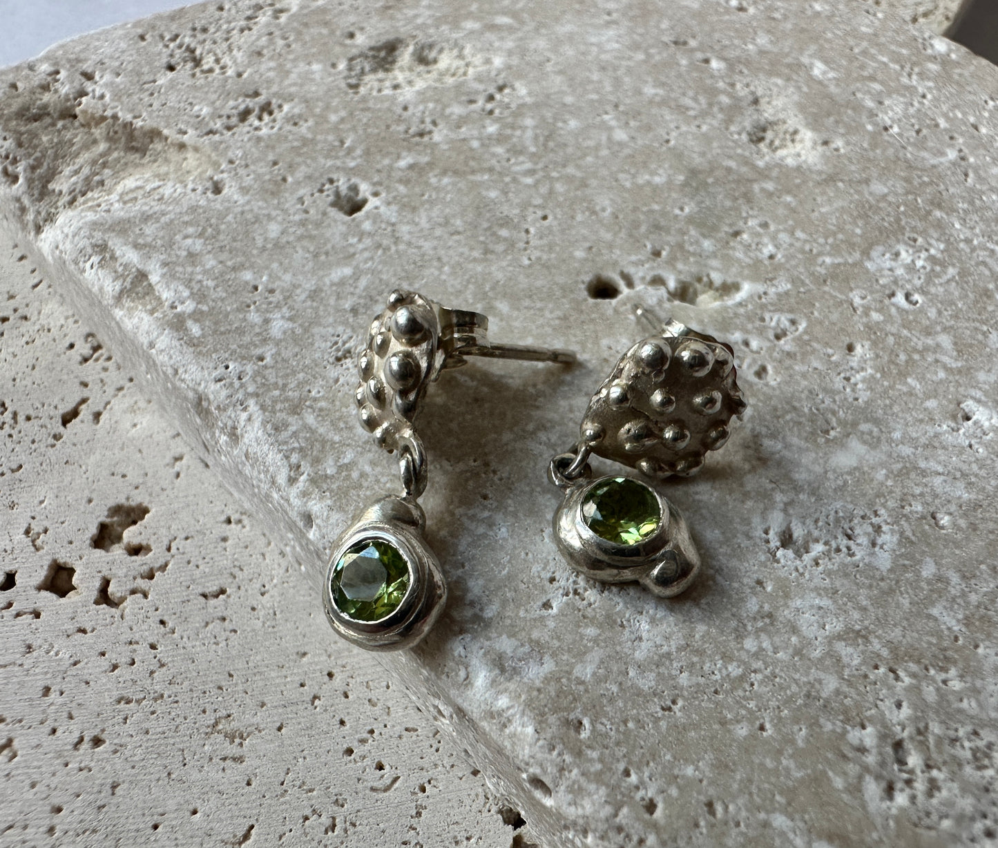 Speckle Peridot Earring Set