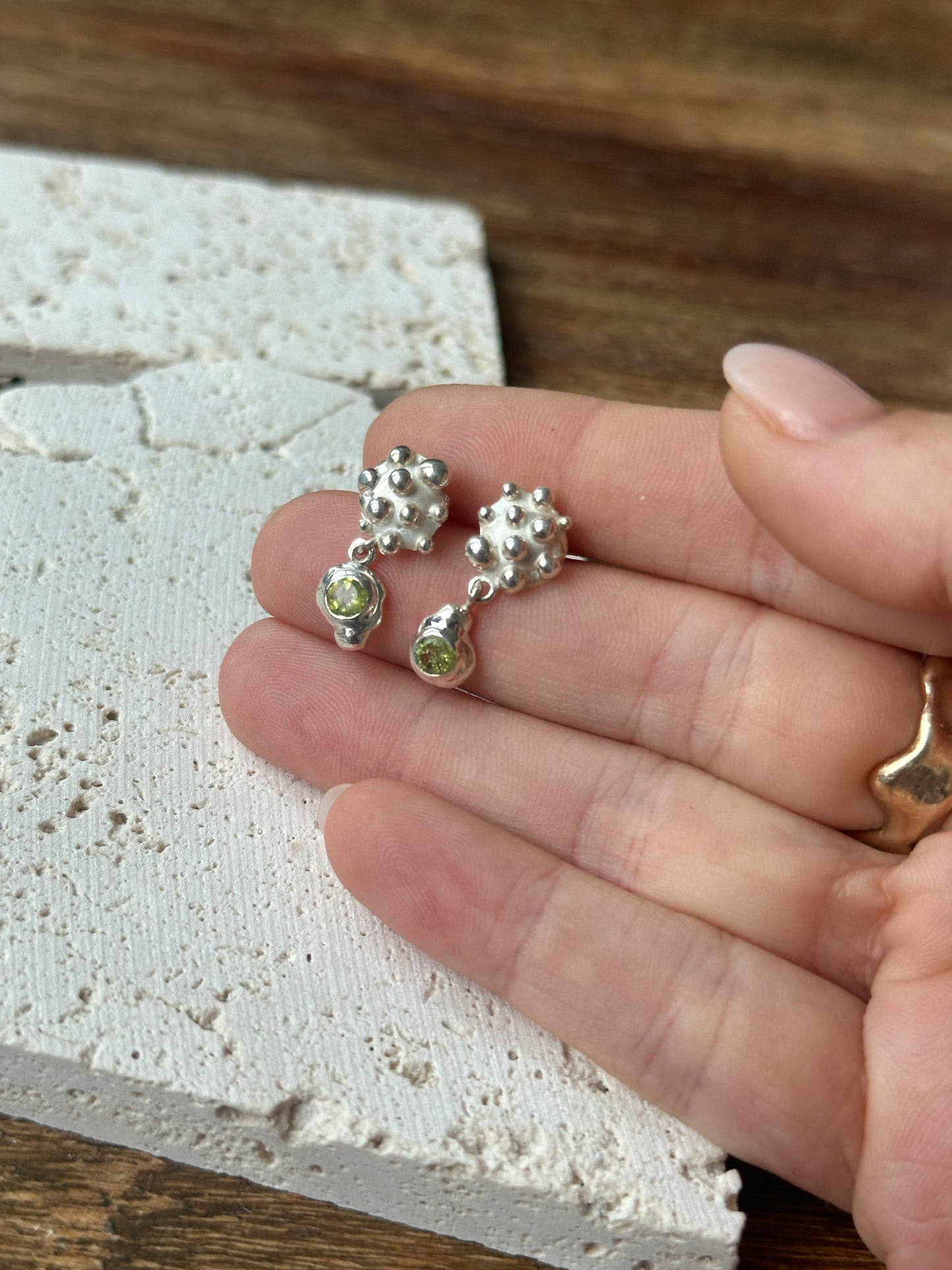 Speckle Peridot Earring Set