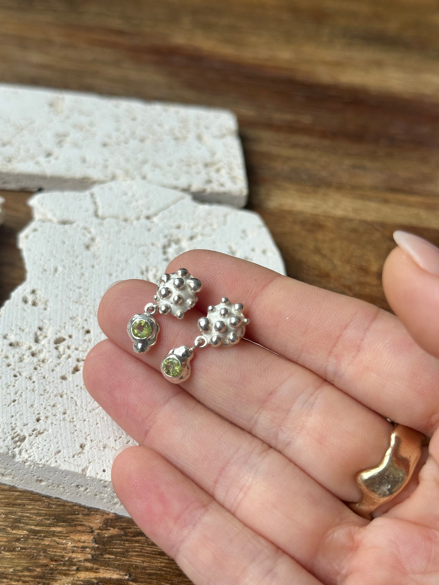 Speckle Peridot Earring Set