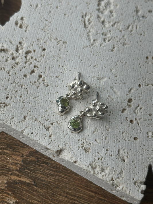 Speckle Peridot Earring Set