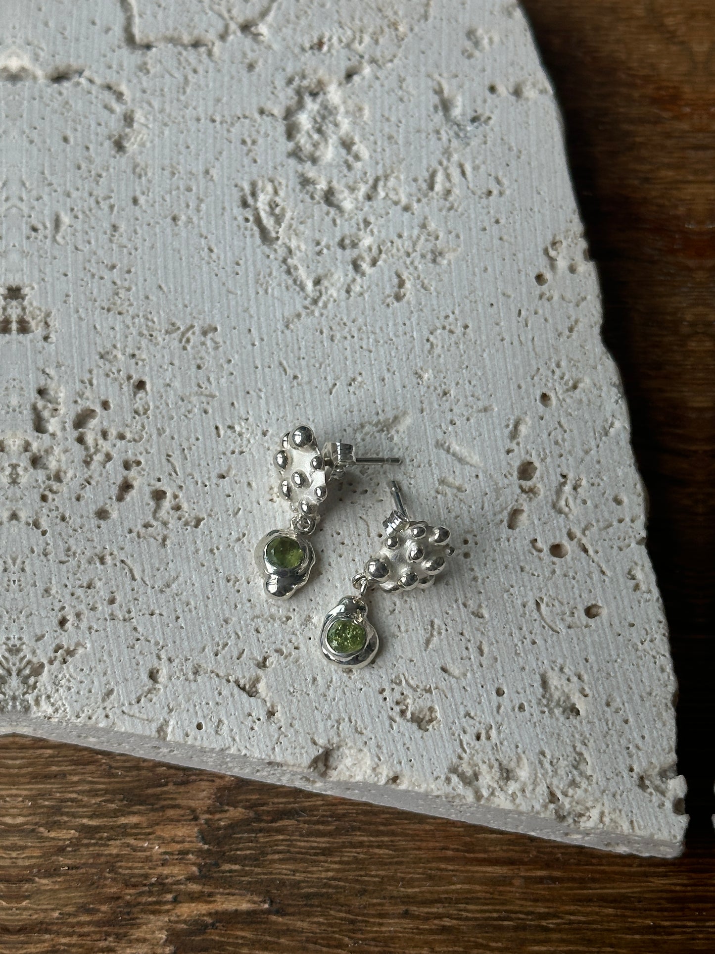 Speckle Peridot Earring Set