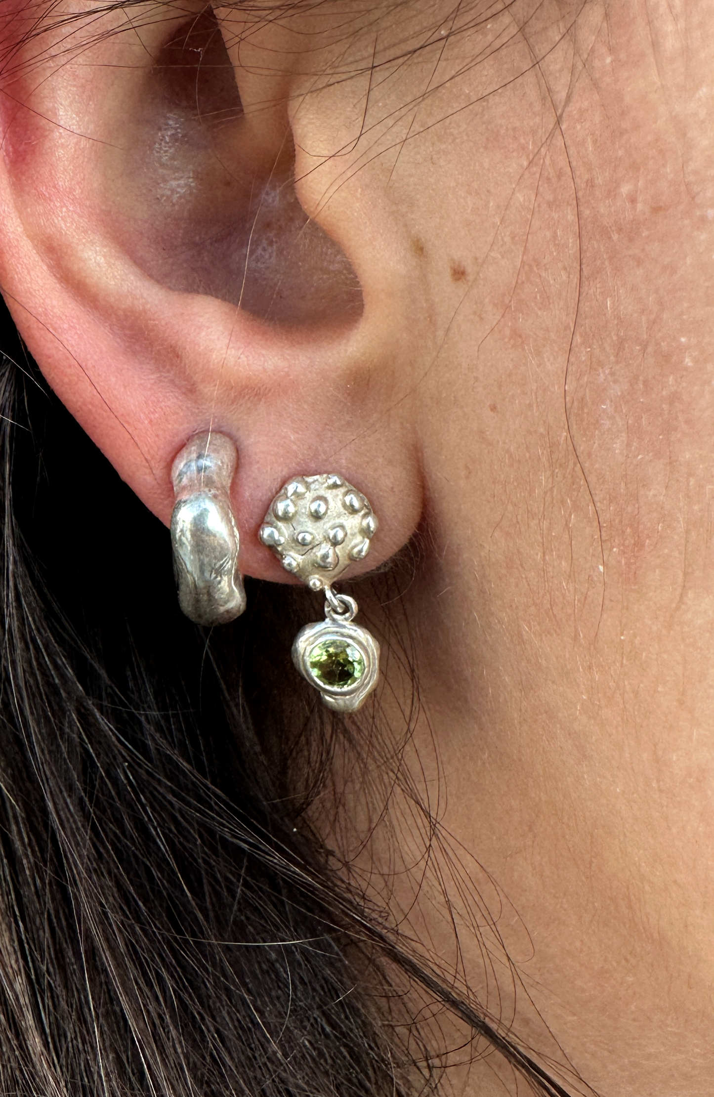 Speckle Peridot Earring Set